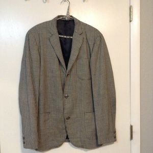 UNLABELLED MEN'S BLACK & CREAM CHECKED SPORTCOAT